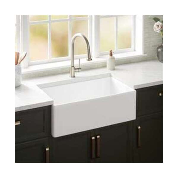 SIGNATURE HARDWARE 30X18 1B FIRECLAY APRN KITC SINK WHITE