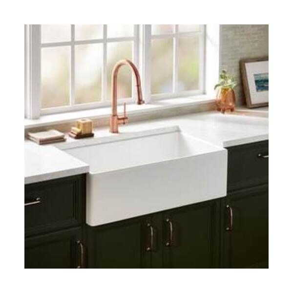 SIGNATURE HARDWARE 33X18 1B FRCLY APRN KITC SINK WHIT
