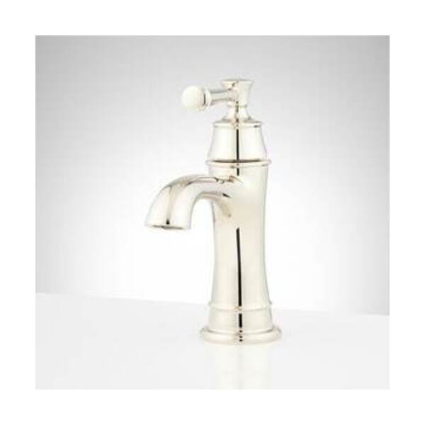 SIGNATURE HARDWARE Single Handle Monoblock Bathroom Sink Faucet in Polished Nickel