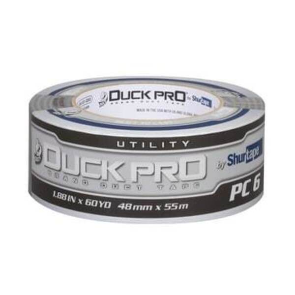 SHURTAPE TECHNOLOGIES LLC 55m x 48mm Plastic and Cloth and Rubber Duct Tape in Silver (Case of 24 Rolls)