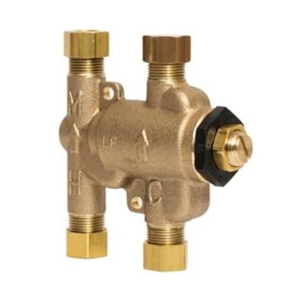WATTS REGULATOR CO 3/8 IN LEAD FREE THERMOSTATIC MIXING VALVE ADJUSTABLE 80-120 F MODEL LFUSG-B-M3