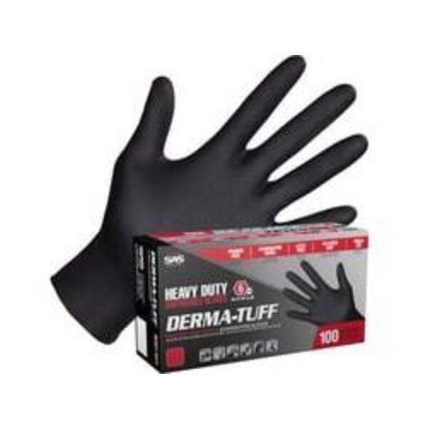 SAS SAFETY CORP HD PF BLAC DISP GLV MED 100/BX