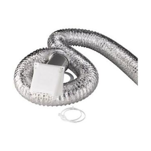 DEFLECTO 8 FT DRYER VENT KIT W/ WHIT HOOD