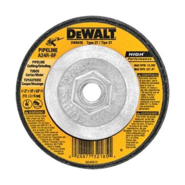 DEWALT 4-1/2 PIPELINE CUT GRIND WHL