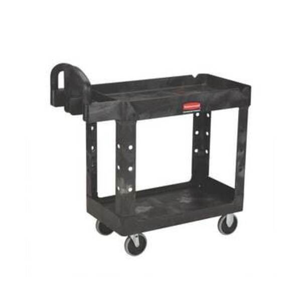 RUBBERMAID HVY DUTY UTL CART 2 SHELF BLAC