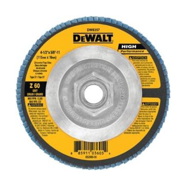DEWALT 4-1/2X5/8-11 60G T27 HP FLAP DISC