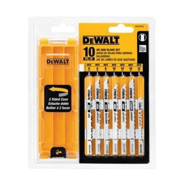 DEWALT 10PC JIG SAW BLD SET W/ CASE