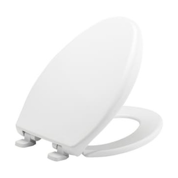 BEMIS ELONG PLAS CLST SEAT W/ CVR WHIT
