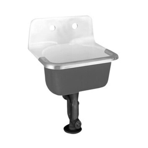 AS AMERICA INC Cast Iron Sink with Wall Hanger in White