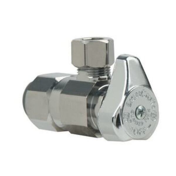 BRASSCRAFT LF 1/2 PUSH X 3/8 COMP QT ANG ST CP