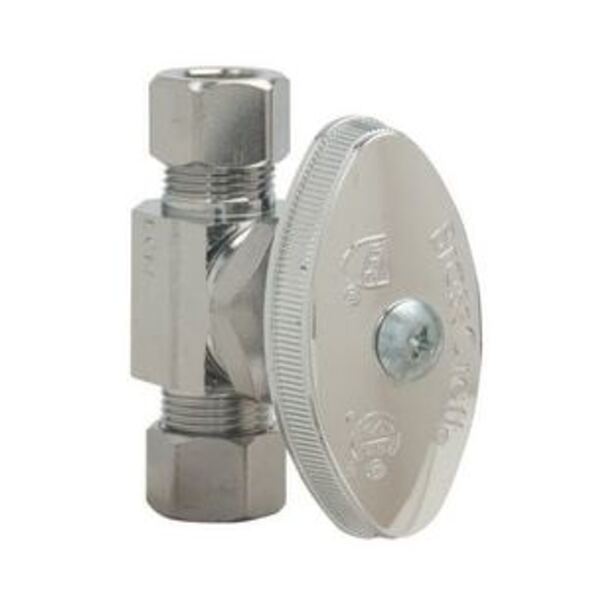 BRASSCRAFT LF 1/4 COMP X 3/8 COMP STRT ST CP