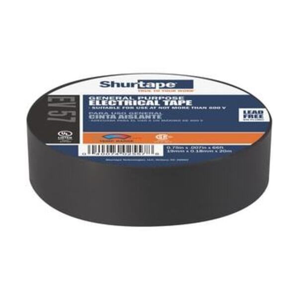 SHURTAPE 3/4X66 EV057 VINYL ELEC TAPE BLAC