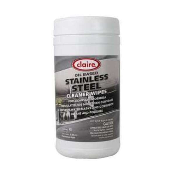 CLAIRE MANUFACTURING 9.5X12.6 STAINLESS STEEL WIPES 40PK