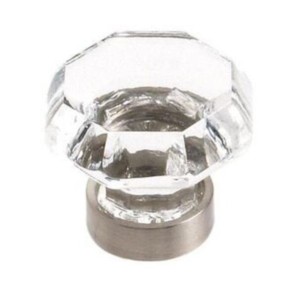 AMEROCK LLC 1-5/16 in. Cabinet Knob in Clear and Satin Nickel
