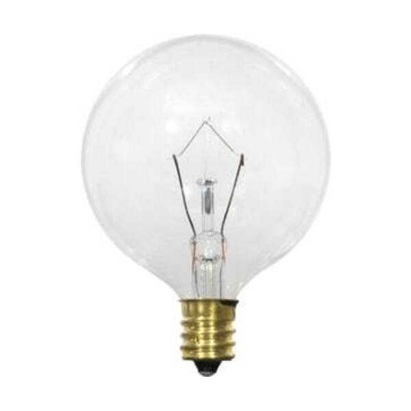 SYLVANIA G16-1/2 BULB 25W CAND BASE CLR 24PK