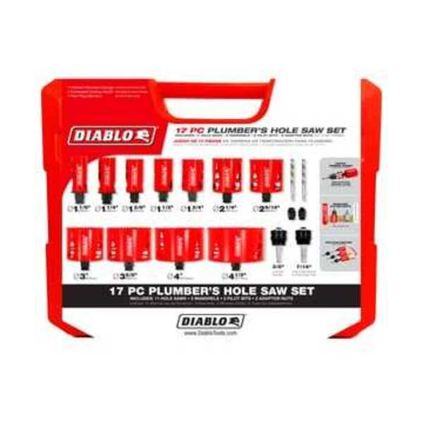 DIABLO TOOLS 17 PC BMTL HOLE SAW SET - PLUMBING