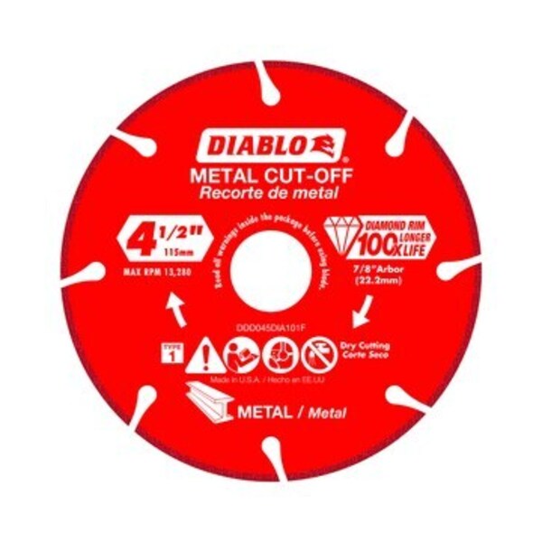 DIABLO TOOLS 4-1/2 DIA WHL F/ MTL CUT
