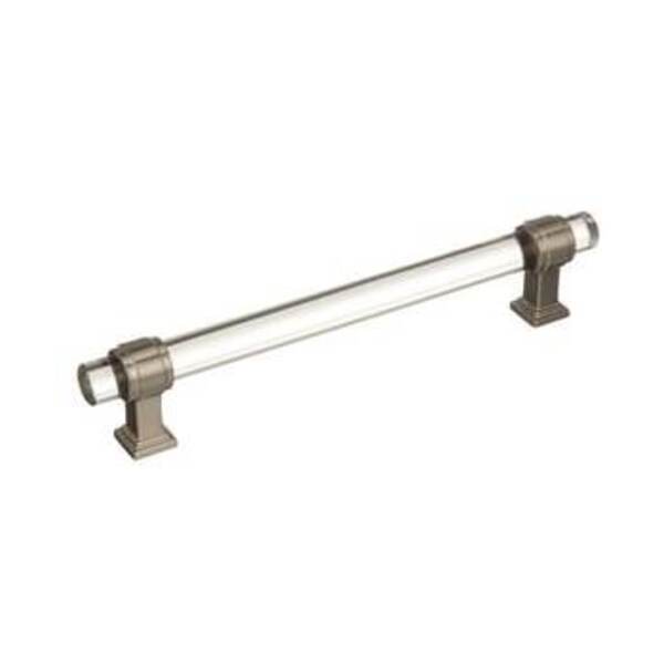 AMEROCK LLC Glacio 6-5/16 in (160 mm) Center-to-Center Clear/Satin Nickel Cabinet Pull