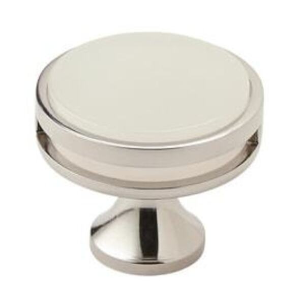 AMEROCK LLC Oberon 1-3/8 in (35 mm) Diameter Polished Nickel/Frosted Cabinet Knob