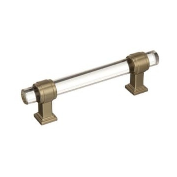 AMEROCK LLC 5-5/16 in. Center-to-Center Cabinet Pull in Clear and Golden Champagne