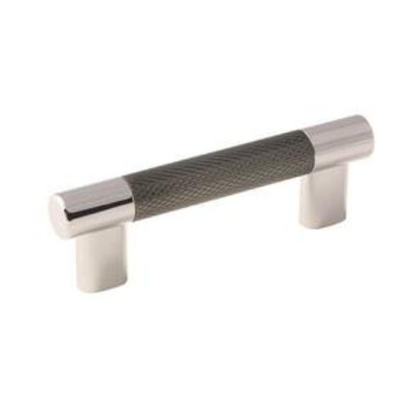 AMEROCK LLC Esquire 3in & 3-3/4 in (76mm & 96 mm) Center-to-Center Polished Nickel/Gunmetal Cabinet Pull