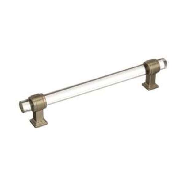 AMEROCK LLC Glacio 6-5/16 in (160 mm) Center-to-Center Clear/Golden Champagne Cabinet Pull