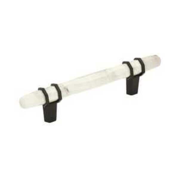 AMEROCK LLC Carrione 3-3/4 in (96 mm) Center-to-Center Marble White/Black Bronze Cabinet Pull