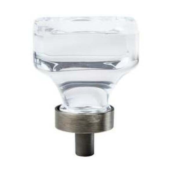 AMEROCK LLC Glacio 1-3/8 in (35 mm) Length Clear/Gunmetal Cabinet Knob