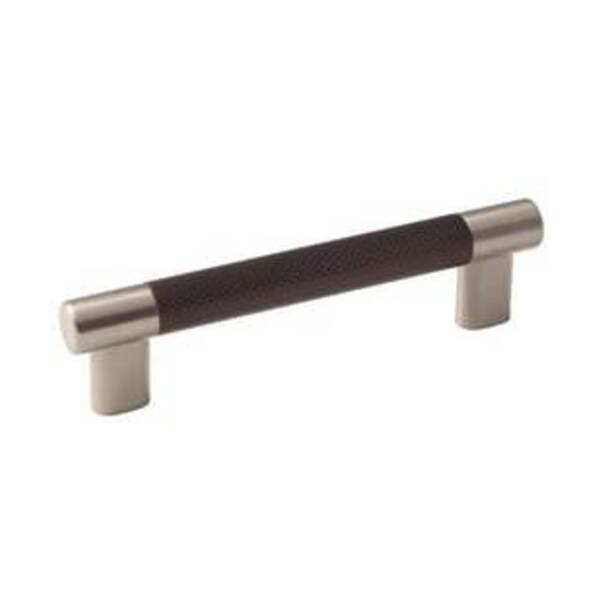 AMEROCK LLC Esquire 5-1/16 in (128 mm) Center-to-Center Satin Nickel/Oil-Rubbed Bronze Cabinet Pull