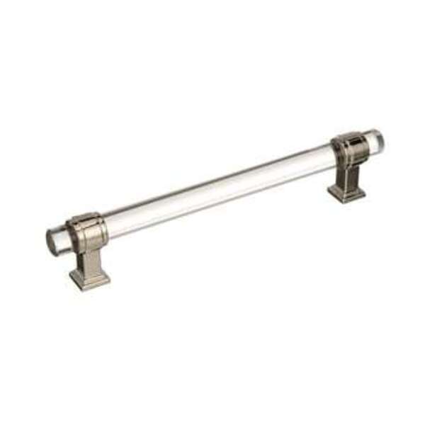 AMEROCK LLC Glacio 6-5/16 in (160 mm) Center-to-Center Clear/Polished Nickel Cabinet Pull