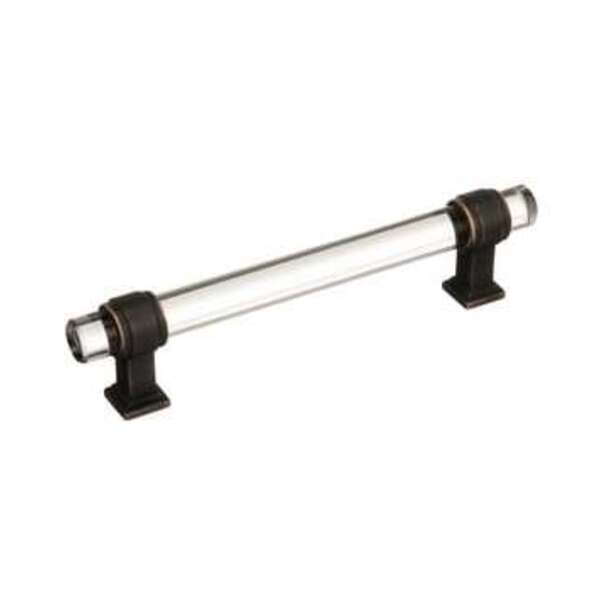 AMEROCK LLC Glacio 5-1/16 in (128 mm) Center-to-Center Clear/Oil-Rubbed Bronze Cabinet Pull