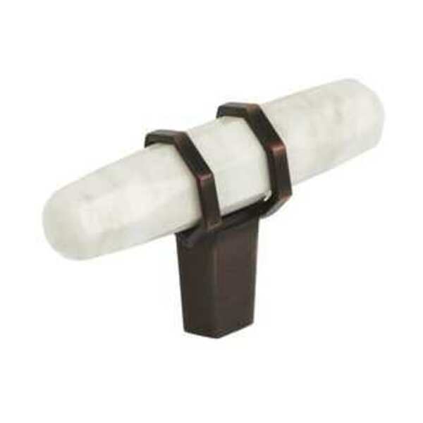 AMEROCK LLC Carrione 2-1/2 in (64 mm) Length Marble White/Oil-Rubbed Bronze Cabinet Knob
