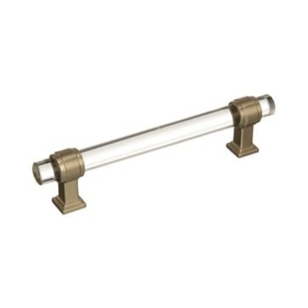 AMEROCK LLC Glacio 5-1/16 in (128 mm) Center-to-Center Clear/Golden Champagne Cabinet Pull