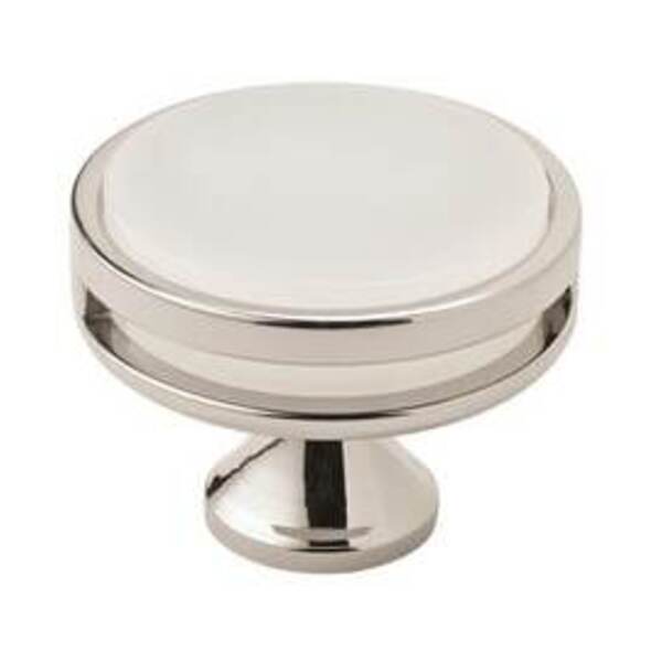 AMEROCK LLC Oberon 1-3/4 in (44 mm) Diameter Polished Nickel/Frosted Cabinet Knob