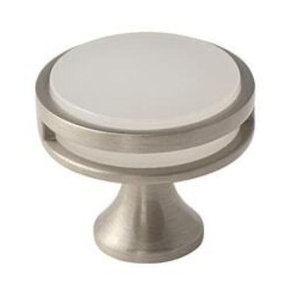 AMEROCK LLC Oberon 1-3/8 in (35 mm) Diameter Satin Nickel/Frosted Cabinet Knob