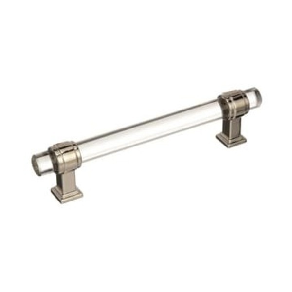AMEROCK LLC Glacio 5-1/16 in (128 mm) Center-to-Center Clear/Polished Nickel Cabinet Pull