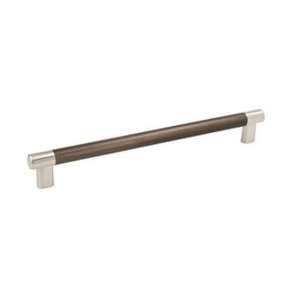 AMEROCK LLC Esquire 10-1/16 in (256 mm) Center-to-Center Satin Nickel/Oil-Rubbed Bronze Cabinet Pull