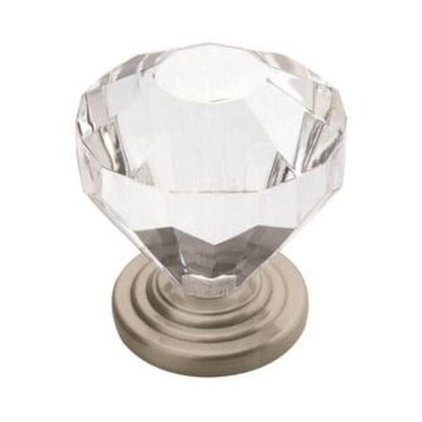AMEROCK LLC 1-1/4 in (32 mm) Diameter Clear/Satin Nickel Cabinet Knob