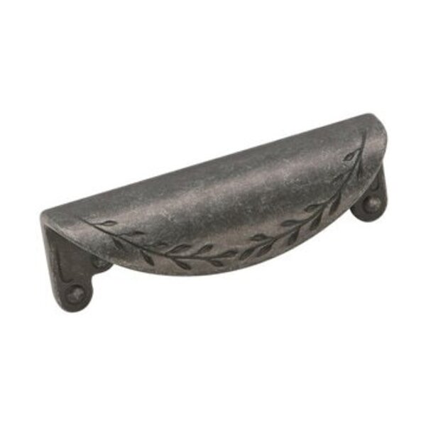 AMEROCK LLC Nature's Splendor 3 in (76 mm) Center-to-Center Wrought Iron Dark Cabinet Cup Pull