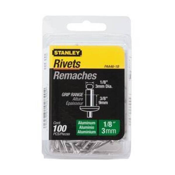 STANLEY RIVET ALUM 1/8 X 3/8 100PK