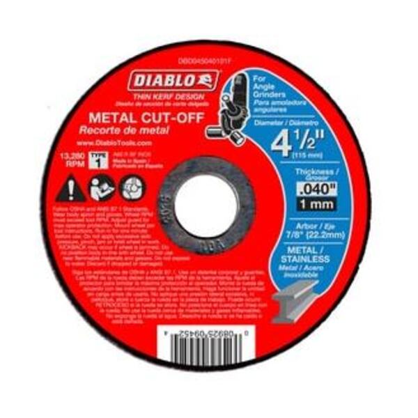 DIABLO TOOLS 4-1/2 MTL CUT OFF DISC THIN K