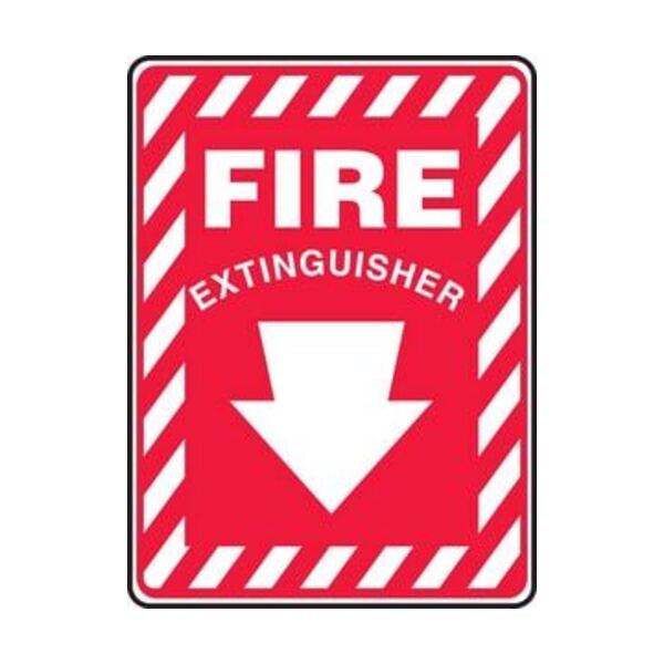 ACCUFORM 10X7 ADHE FIRE EXTIN ARROW SAF SIGN