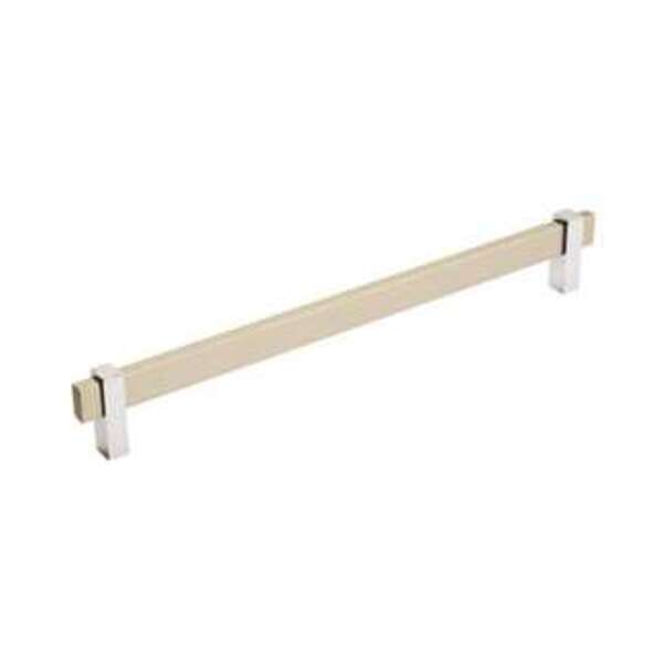 AMEROCK LLC MULINO 10-1/16 IN (256 MM) CENTER-TO-CENTER SILVER CHAMPAGNE/POLISHED CHROME CABINET PULL