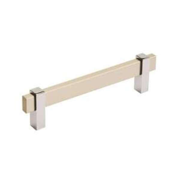 AMEROCK LLC MULINO 5-1/16 IN (128 MM) CENTER-TO-CENTER SILVER CHAMPAGNE/POLISHED CHROME CABINET PULL