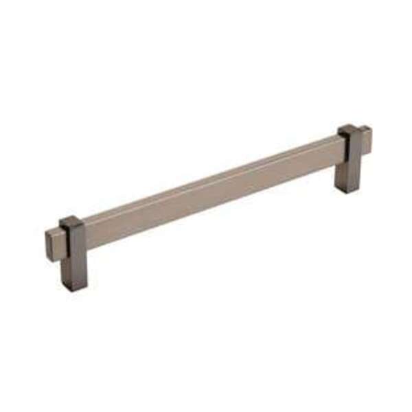 AMEROCK LLC MULINO 7-9/16 IN (192 MM) CENTER-TO-CENTER BLACK BRUSHED NICKEL/BLACK NICKEL CABINET PULL