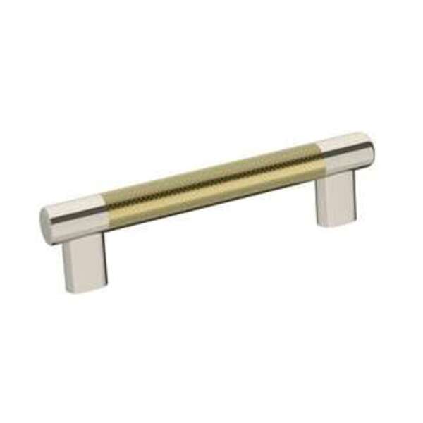 AMEROCK LLC ESQUIRE 5-1/16 IN (128 MM) CENTER-TO-CENTER POLISHED NICKEL/GOLDEN CHAMPAGNE CABINET PULL