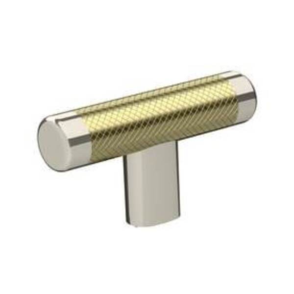AMEROCK LLC ESQUIRE 2-5/8 IN (67 MM) LENGTH POLISHED NICKEL/GOLDEN CHAMPAGNE CABINET KNOB