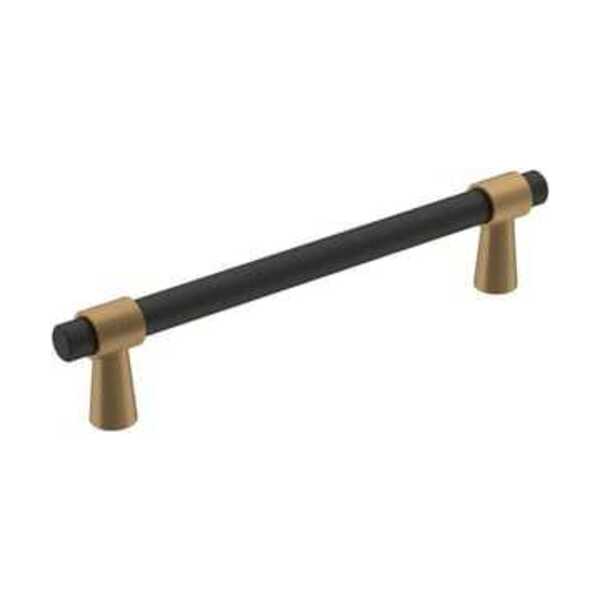 AMEROCK LLC MERGENCE 5-1/16 IN 128 MM CENTER-TO-CENTER MATTE BLACK/CHAMPAGNE BRONZE CABINET PULL