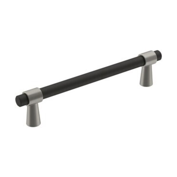 AMEROCK LLC MERGENCE 5-1/16 IN 128 MM CENTER-TO-CENTER MATTE BLACK/SATIN NICKEL CABINET PULL
