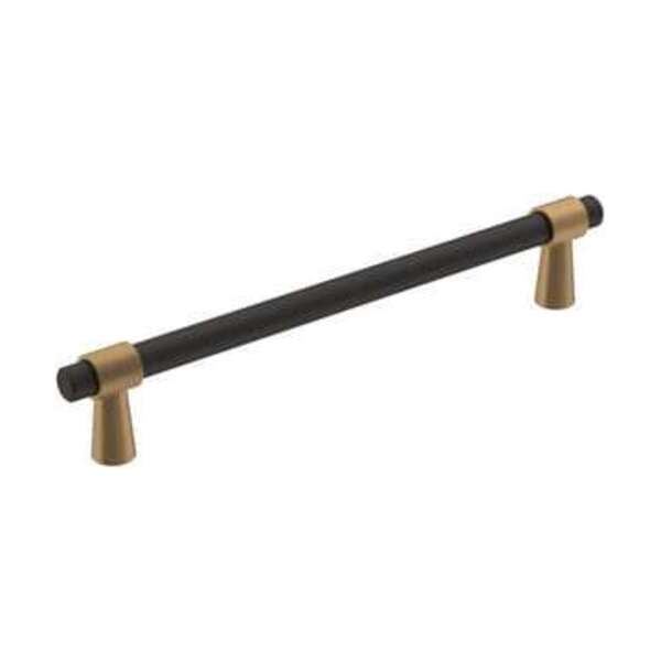 AMEROCK LLC MERGENCE 6-5/16 IN 160 MM CENTER-TO-CENTER MATTE BLACK/CHAMPAGNE BRONZE CABINET PULL
